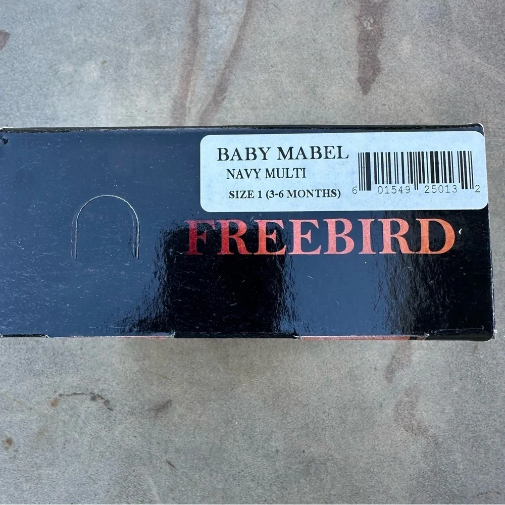 Freebird Baby Mabel Navy Multi Size 1 (3-6 months) Just Like Mom Adorable NIB